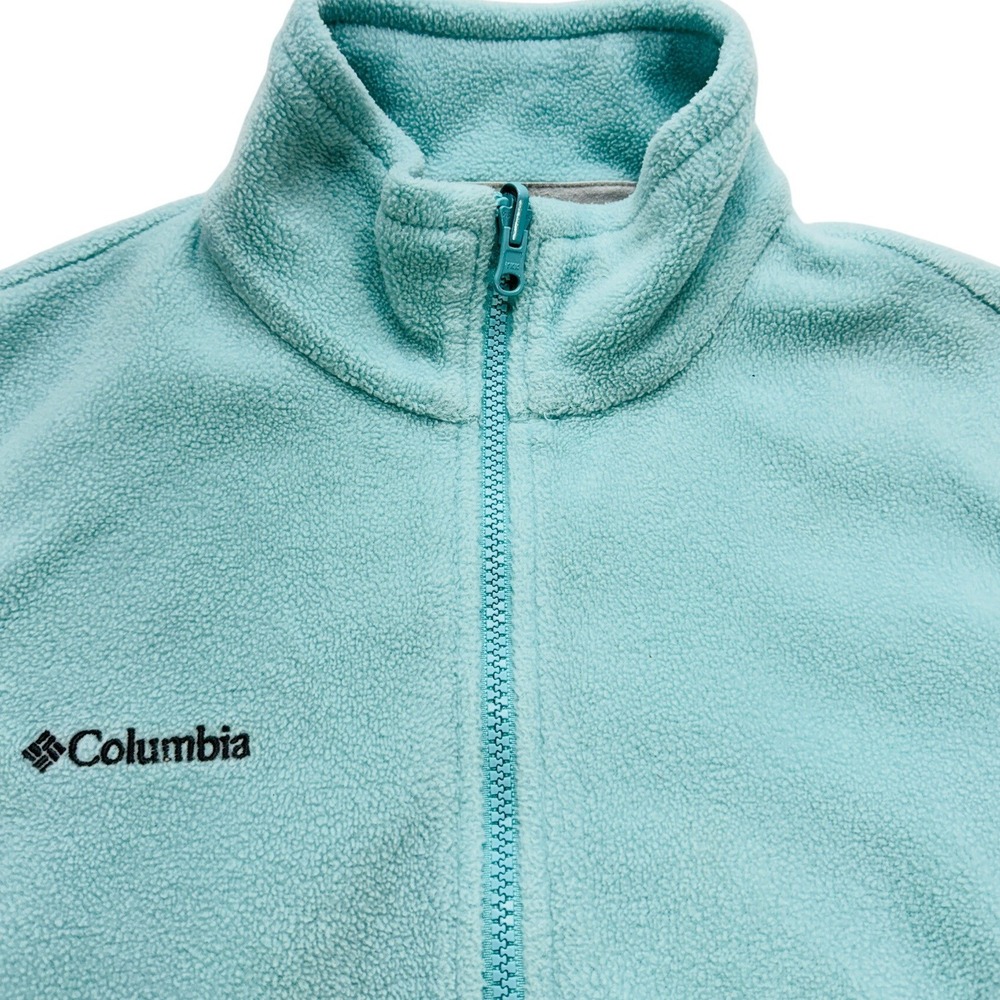 Columbia Women's L Aqua Blue Benton Springs Full Zip Fleece Jacket Mock Neck - Picture 7 of 11